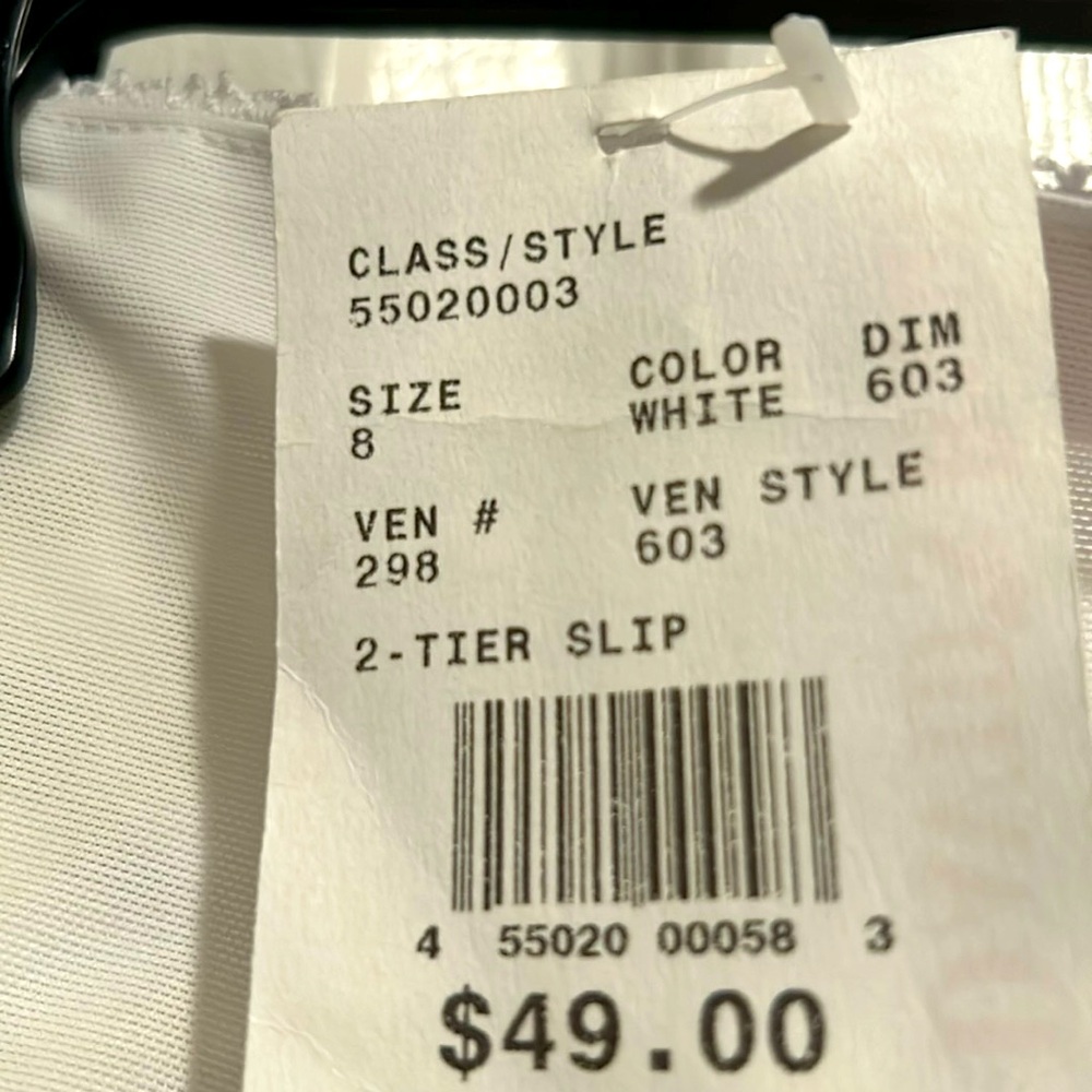 David bridal wedding gown crinoline size 8 white